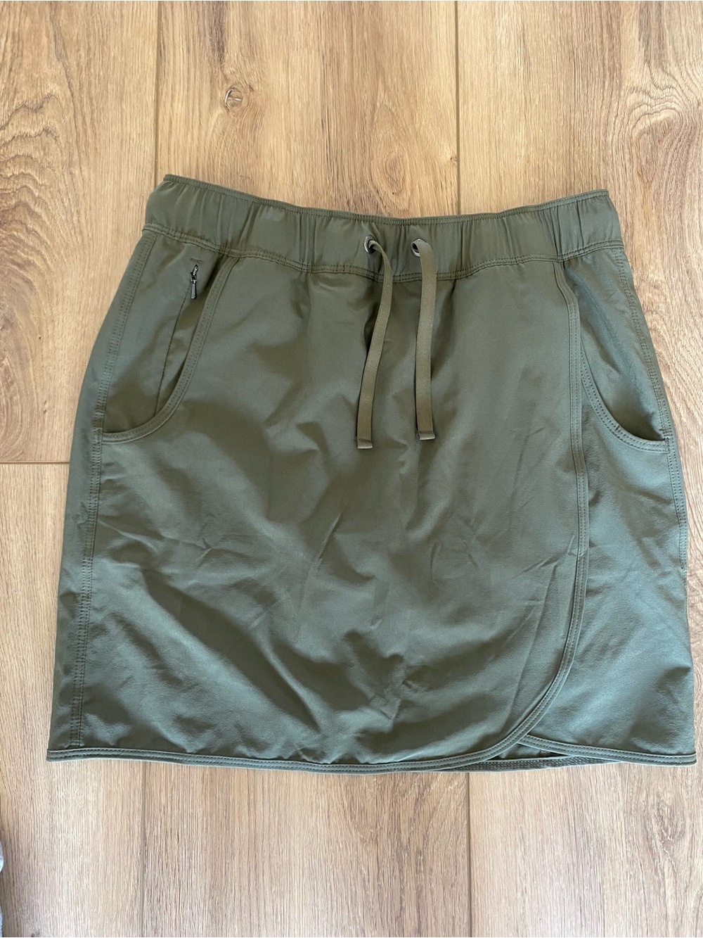 Patagonia Olive Green Active Skort with Drawstring Waist
